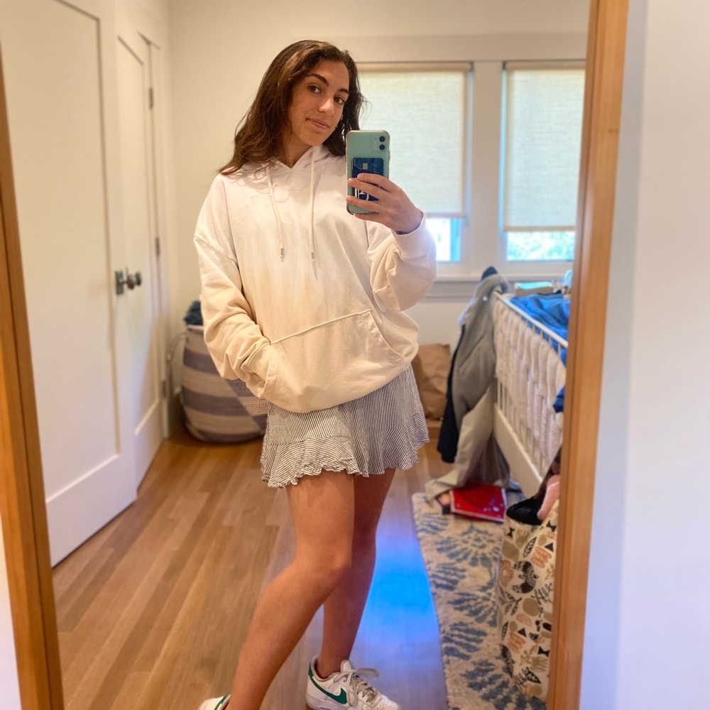 Ombré purple white and tan oversized GAP hoodie with pockets